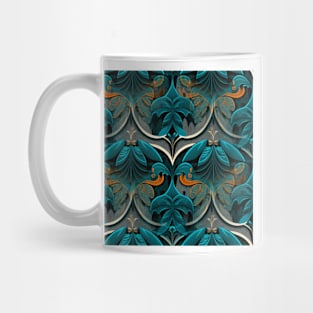 Fancy Teal and Orange Mug